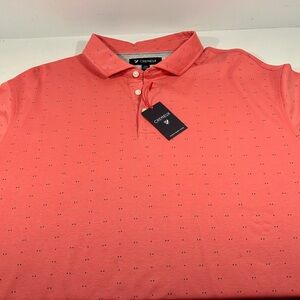 Cremieux Polo Shirt XXL Pink / Coral Salmon Micro Dot NWT Short Sleeve